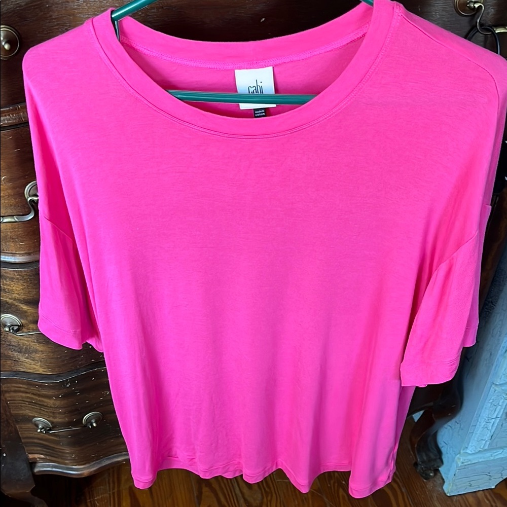 CAbi Pink Short Sleeve Relaxed T-Shirt